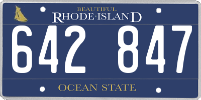RI license plate 642847