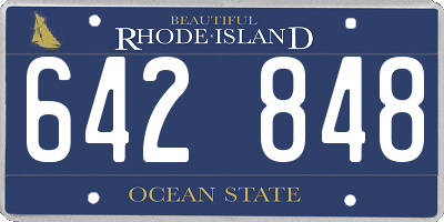 RI license plate 642848
