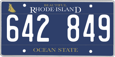 RI license plate 642849