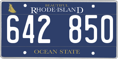 RI license plate 642850