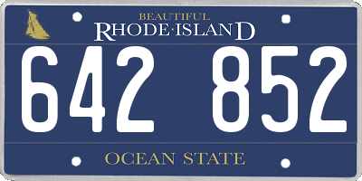 RI license plate 642852