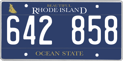 RI license plate 642858
