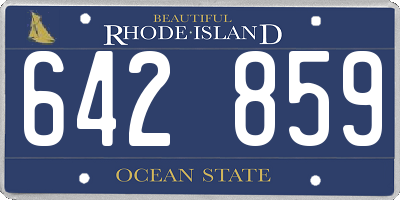 RI license plate 642859