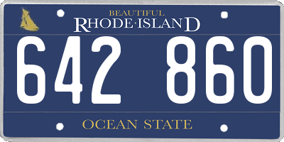 RI license plate 642860