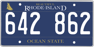 RI license plate 642862