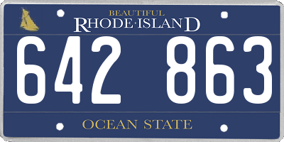 RI license plate 642863