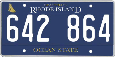 RI license plate 642864