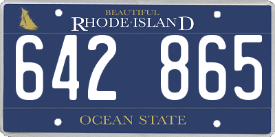 RI license plate 642865