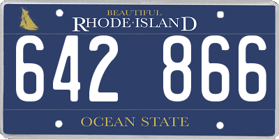 RI license plate 642866