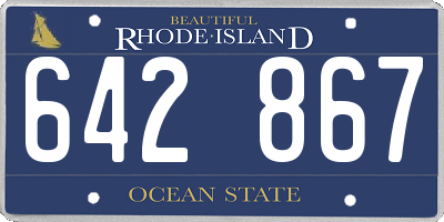 RI license plate 642867