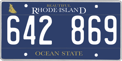 RI license plate 642869