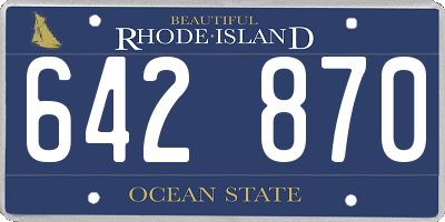 RI license plate 642870