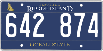 RI license plate 642874