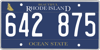 RI license plate 642875