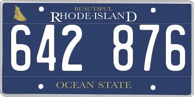RI license plate 642876