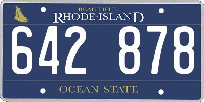 RI license plate 642878