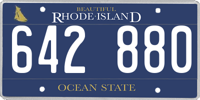 RI license plate 642880
