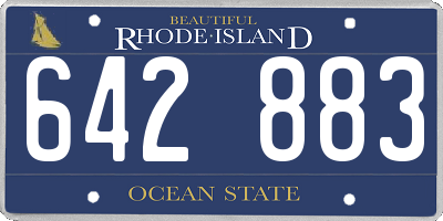 RI license plate 642883