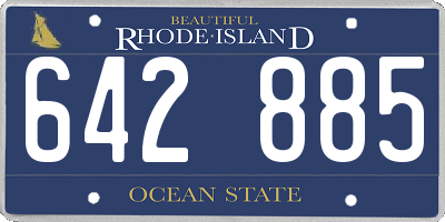 RI license plate 642885