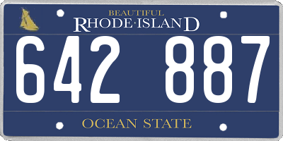 RI license plate 642887