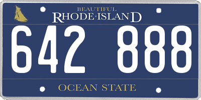 RI license plate 642888