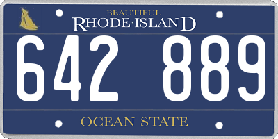 RI license plate 642889