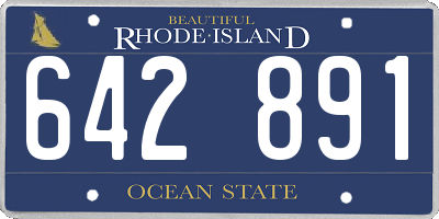 RI license plate 642891