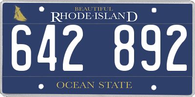 RI license plate 642892