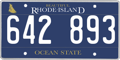 RI license plate 642893