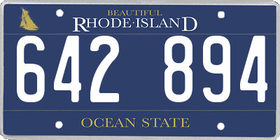 RI license plate 642894