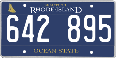RI license plate 642895