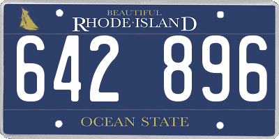RI license plate 642896