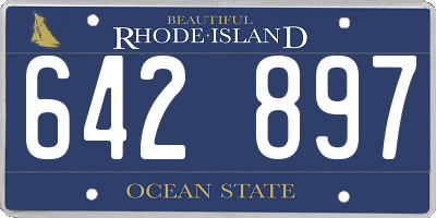 RI license plate 642897