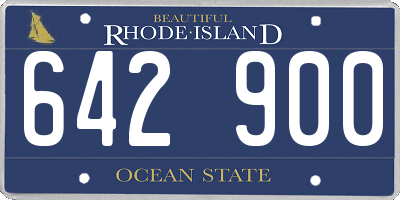 RI license plate 642900