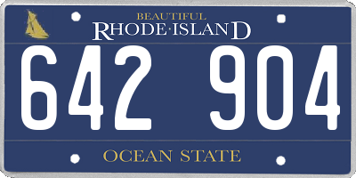 RI license plate 642904