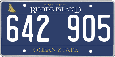 RI license plate 642905