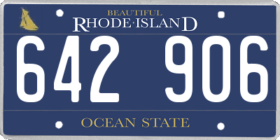 RI license plate 642906