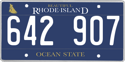 RI license plate 642907