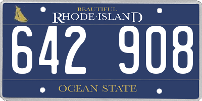 RI license plate 642908