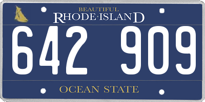 RI license plate 642909