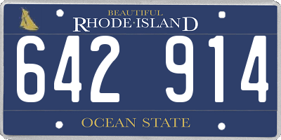 RI license plate 642914