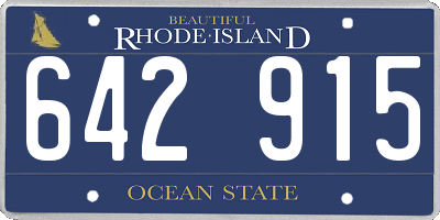 RI license plate 642915