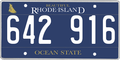 RI license plate 642916
