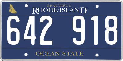 RI license plate 642918