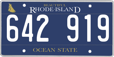 RI license plate 642919