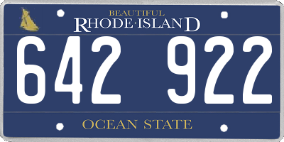 RI license plate 642922