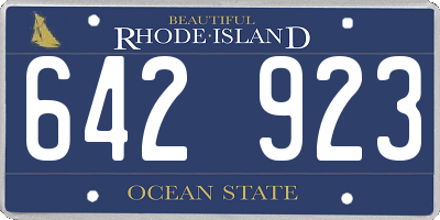 RI license plate 642923
