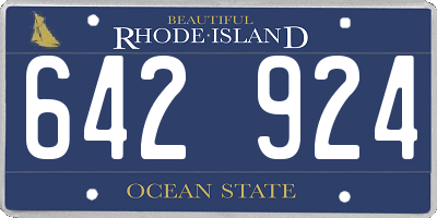 RI license plate 642924