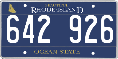RI license plate 642926