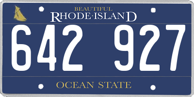 RI license plate 642927